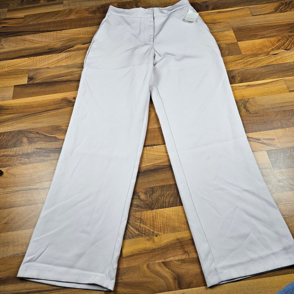 Love By Design‎ Wide Leg Trousers Elastic Waist Light Gray Medium